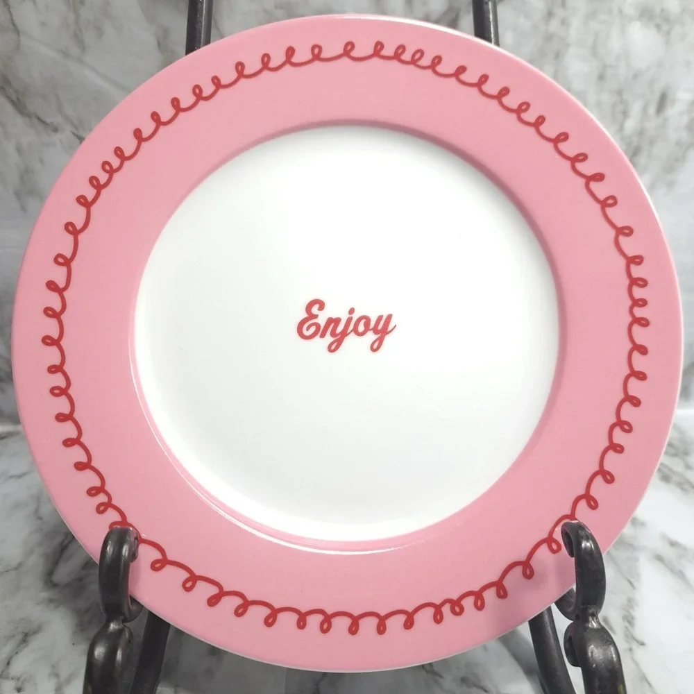 Set of 4 Cake Boss Dessert Plates‎ Multicolor Sweet, Delicious, Cake, Enjoy